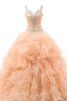 Robe de quinceanera avec perle de col en cœur en organza de mode de bal longueur au ras du sol - 1