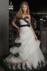 Normale Taille pick up A-Linie langes Brautkleid mit Schleife aus Organza - 1