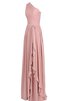 Robe demoiselle d'honneur naturel fermeutre eclair jusqu'au sol avec chiffon avec sans manches - 2