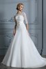 Robe de mariée en dentelle avec nœud boutonné brillant simple - 6