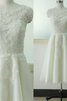 Abito da Sposa con Applique con Fiore Semplice Cerniera con paillette A-Line - 2