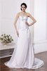 Abito da Sposa A-Line in Seta Come Satin Lungo Allacciato Principessa - 1