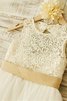 Robe de cortège enfant naturel ligne a en tulle avec zip orné de nœud à boucle - 4