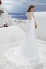 Abito da Sposa in Pizzo a Spiaggia con Perline Senza Maniche Sirena Elegante - 2