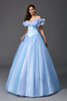 Abito Quinceanera Lungo con Perline Ball Gown Fuori dalla spalla A Terra - 5