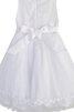 Robe de cortège enfant en tulle col u profond avec nœud manche nulle avec perle - 2