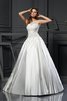 Robe de mariée longue encolure ronde de mode de bal en satin avec zip - 1