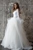 Abito da Sposa con Cascata Volant Ball Gown a Spiaggia classico stravagante con Increspature - 1