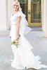 Abito da Sposa con Manica Corte in Chiffon sogno con Perline Senza Maniche Cerniera - 1