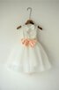 Robe de cortège enfant plissage avec ruban en organza trou de serrure ceinture en étoffe - 3