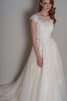 Robe de mariée derniere tendance classique romantique encolure ronde avec manche courte - 4