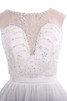 Robe de mariée moderne avec cristal de col bateau avec perle grandes bretelles - 2