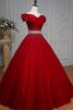 Natürliche Taile schulterfrei Duchesse-Linie Tüll Quinceanera Kleid aus Organza mit Bordüre - 3