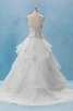 Reißverschluss geschichtes stilvolles lockeres extravagantes bodenlanges Brautkleid - 2