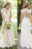 Abito da sposa bellissima naturale all aperto spazzola treno con ricamo in chiffon - 1