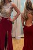 Normale Taille Perlenbesetztes Schaufel-Ausschnitt Etui Ballkleid ohne Ärmeln - 1