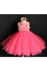 Abito da Cerimonia Bambini con Fiore Lupetto in Tulle Ball Gown alta vita con Piega - 2