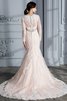 Robe de mariée naturel avec manche longue au bord de la mer en organza avec perle - 7