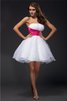 Robe de cocktail bref de princesse avec perle satin tissé extensible en organza - 1