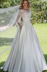 Abito da Sposa con Nastro conservatore Tondo con Fusciacca Ball Gown A Terra - 1