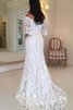 Robe de mariée vintage femme branché luxueux de traîne moyenne d'epaule ajourée - 4