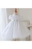 Abito da Cerimonia Bambini A-Line in Organza in pizzo Senza Maniche con Fiore con Piega - 1