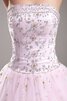 Duchesse-Linie Organza Perlenbesetztes Quinceanera Kleid aus Tüll ohne Träger - 5