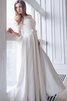 Robe de mariée luxueux cordon de col bateau de traîne courte en 3/4 manche - 1