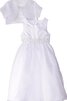 Robe de cortège enfant col u profond avec zip avec perle avec sans manches - 1