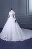 Abito da Sposa con Applique Sotto Ginocchio Barchetta monospalla Fuori dalla spalla Ball Gown - 2