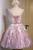 Abito homecoming tondo con applique a-line in tulle stupefacente principessa - 2