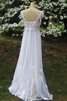 Robe de mariée nature facile avec ruban ceinture v encolure - 3