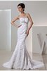 Robe de mariée longue avec perle en taffetas de col en cœur avec zip - 1