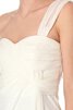 Robe de mariée plissage nature avec nœud à boucles d'épaule asymétrique en chiffon - 4