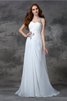 Abito da Sposa Lungo in Chiffon Formale Senza Maniche Spazzola Treno - 4