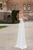 Robe de mariée simple naturel manche nulle de traîne moyenne de col en cœur - 2