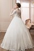 Robe de mariée elégant modeste boutonné en tulle col u profond - 2