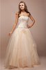 Abito da Sera in Raso con Perline A Terra in Pizzo Ball Gown - 1