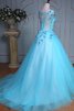 Abito Quinceanera con Increspature con paillette in Paillette Ball Gown in Tulle in Pizzo - 2