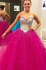 Robe de quinceanera de col en cœur en satin textile en tulle - 1