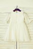 Robe de cortège enfant naturel ligne a avec manche longue de princesse avec chiffon - 2