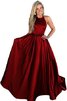 Junoesque Sweep Train Prinzessin A Linie Ballkleid aus Satin - 3