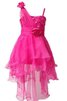 Abito da Cerimonia Bambini alta vita in Tulle con Applique con paillette A-Line alta bassa - 1