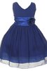 Abito da Cerimonia Bambini con Piega in Taffeta mini V-Scollo Senza Maniche Cerniera - 1