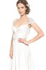 Robe de mariée avec perle de fourreau de traîne courte ceinture ruché - 3