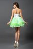 Organza A Linie Formelles Mini Cocktailkleid mit Rüschen - 2