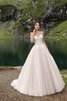 Abito da Sposa con Applique radiosa classico Senza Maniche con Piega sogno - 1