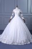 Abito da Sposa con Applique Sotto Ginocchio Barchetta monospalla Fuori dalla spalla Ball Gown - 1