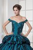 Duchesse-Linie Spaghetti Träger Pick-Ups Quinceanera Kleid mit Rücken Schnürung mit Applike - 6