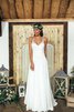 Abito da Sposa con Piega Vintage con Bottone in Chiffon Conotta in pizzo - 1